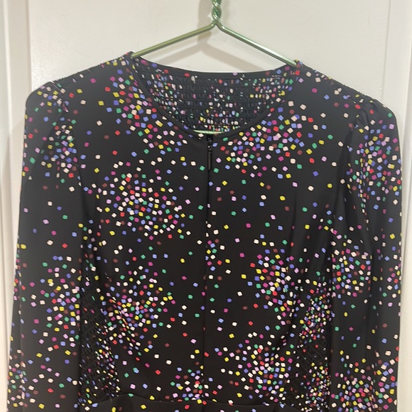 KATE SPADE CONFETTI PRINT SMOCKED SHIRT DRESS - Picture 11 of 16